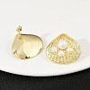 Brass Shell Shape Stud Earrings EJEW-S277-06G-2