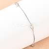 201 Stainless Steel Curb Chain Bracelets for Women BJEW-G767-01A-P-1