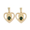 Brass Micro Pave Clear Cubic Zirconia Pendants ZIRC-F134-18G-02-2