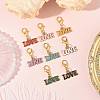 8Pcs 8 Colors Alloy Enamel Pendant Decorations HJEW-FS00084-4
