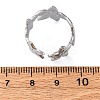 Brass Adjustable Open Cuff Rings for Women RJEW-R021-02P-5