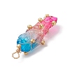 Copper Wired Electroplated Natural Quartz Crystal Pendants PALLOY-JF02626-04-4