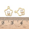 Brass Micro Pave Cubic Zirconia Flower Charms KK-Z136-03G-3