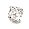 304 Stainless Steel Hollow Wide Cuff Rings for Women LS-RJEW-G338-24P-4