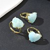 Natural Hemimorphite Finger Rings RJEW-Z124-01G-1