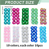 100Pcs 10 Colors Plastic Flower Sequins and Beads for Clothes FIND-ME0002-07-2