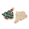 Christmas Theme Barrel Plating Alloy Enamel Pendants PALLOY-S192-01KCG-02-2