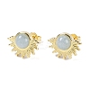 Natural Aquamarine Stud Earrings EJEW-K288-01G-01-1