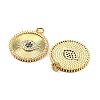 Rack Plating Brass Micro Pave Clear Cubic Zirconia Pendants KK-F861-02G-2