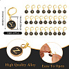 26Pcs Flat Round with Letter A~Z Alloy Enamel Pendant Locking Stitch Markers HJEW-TAC0087-4