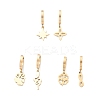 3 Pair 3 Style Star & Clover & Snake & Infinity Ion Plating(IP) 304 Stainless Steel Asymmetrical Earrings EJEW-B020-14G-1