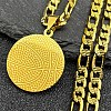 Basketball 201 Stainless Steel Pendant Necklaces for Men Women LS-NJEW-K283-21G-1