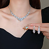 Teardrop Brass Rhinestone Jewerly Sets WGFAAA4-04-1