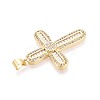 Brass Micro Pave Clear Cubic Zirconia Pendants KK-N268-91G-2