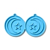 DIY Flat Round with Star & Moon Pendant Silicone Molds DIY-I099-15-1
