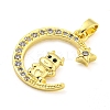 Brass Micro Pave Clear Cubic Zirconia Pendants FIND-Z044-03C-2