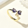 Brass & Cubic Zirconia Finger Rings CU-CBA7E55-12G-1
