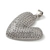 Rack Plating Brass Micro Pave Clear Cubic Zirconia Pendants KK-K345-11P-2