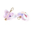 Electroplate Glass Butterfly Charms STAS-N110-12G-2
