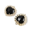 Natural Obsidian Faceted Heart Pendants G-I382-03G-04-2