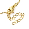 Brass & Resin Textured Heart Pendant Satellite Chain Necklaces LS-NJEW-R100-03G-3