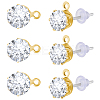30Pcs Clear Cubic Zirconia Stud Earring Findings EJEW-BBC0002-07A-1