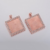 Alloy Pendant Cabochon Settings LS-X-ALRI-TAC0001-05A-RG-2