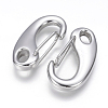 Tarnish Resistant 304 Stainless Steel Push Gate Snap Keychain Clasp Findings STAS-G143-11B-2