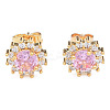 Cubic Zirconia Flower Stud Earrings EJEW-N011-60B-2
