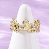 Brass Micro Pave Clear Cubic Zirconia Cuff Rings for Women RJEW-G345-02G-2
