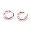 Brass Micro Pave Cubic Zirconia Huggie Hoop Earring Findings LS-ZIRC-G156-07RG-1