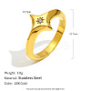 316L Surgical Stainless Steel with Clear Cubic Zirconia Finger Rings WGD89A7-03-2