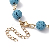 Dyed Natural Lava Rock Round Beaded Chain Bracelet Making AJEW-JB01206-4