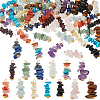 52Pcs 13 Styles Natural Mixed Gemstone Chip Pendants PALLOY-HY00016-1