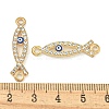 Alloy Blue Enamel Evil Eye Connector Charms ENAM-S003-03A-3