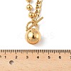 304 Stainless Steel Round Ball Pendant Ball Chain Figaro Chain Necklaces with OT Buckles NJEW-V010-02G-2