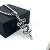 Vintage 304 Stainless Steel Snake Sword Shaped Pendant Punk Necklaces for Men WD3410-2