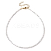 3mm Rond Natural Shell Pearl Beaded Necklace for Women NJEW-JN05077-4