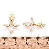 Brass Micro Pave Clear Cubic Zirconia Pendants KK-T078-05G-02-3