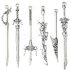 60Pcs 6 Styles Tibetan Style Alloy Big Pendants TIBEP-FS0001-26-1