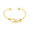Cross Knot Brass Open Cuff Bangles for Women BJEW-G704-01G-2