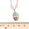 Natural Rose Quartz Pendant Necklaces for Women NJEW-G165-01D-G-5