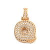Brass Micro Pave Clear Cubic Zirconia Pendants KK-B099-01G-Q-1