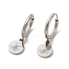 Crystal Rhinestone Flat Round with Star Dangle Stud Earrings EJEW-P219-21P-1