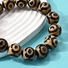 Natural Agate Round Beaded Stretch Bracelets BJEW-U047-01-3