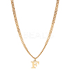 1Pc 304 Stainless Steel Letter Pendant Necklaces NJEW-LP0001-33F-G-1