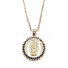 Brass Micro Pave Cubic Zirconia Pendant Necklaces NJEW-H100-01-2