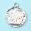 Antique Silver Tibetan Style Alloy Coin Pendants X-TIBEP-GC001-AS-RS-3