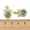 Brass Micro Pave Cubic Zirconia with Synthetic Opal Pendants KK-D096-01B-G-3