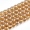 Electroplate Transparent Glass Beads Strands GLAA-T032-T4mm-AB08-1